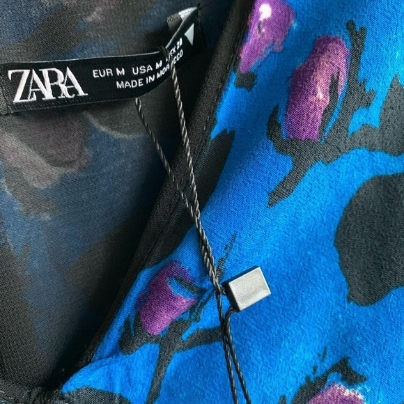 Zara Draped Print Mini Dress - Picture 6 of 12